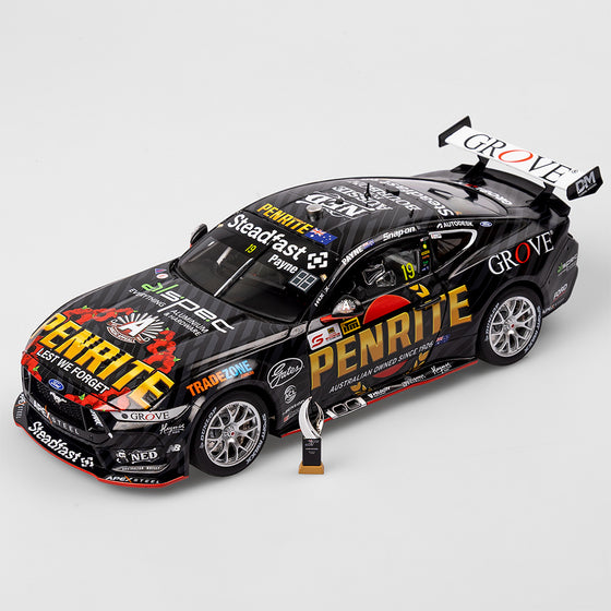 1:18 Penrite Racing ANZAC Appeal #19 Ford Mustang GT - 2025 ITM Taupo Super 440 Jason Richards Trophy Winner