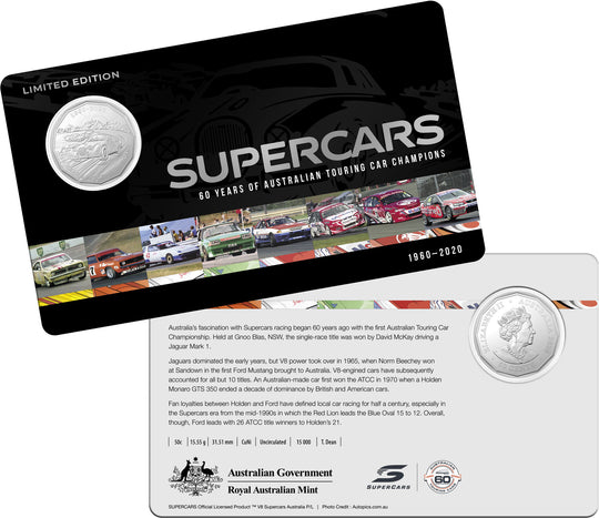 Royal Australian Mint 60 Years of Supercars Nine Coin Collectors Presentation Set