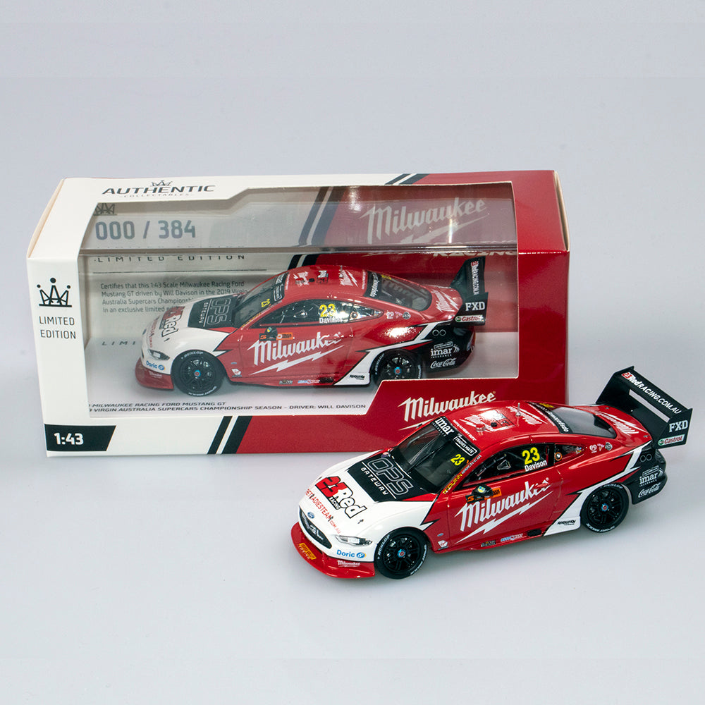 1:43 Milwaukee Racing #23 Ford Mustang GT Supercar - 2019 Championship Season