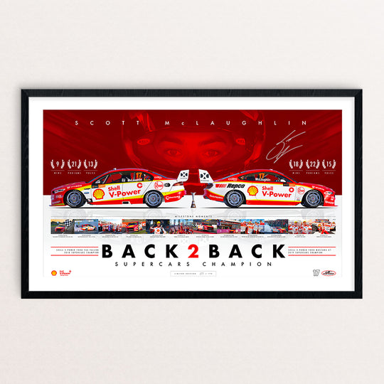 Shell V-Power Racing Team Scott McLaughlin ‘Back 2 Back Supercars Champion’ Framed and Signed Limited Edition Print
