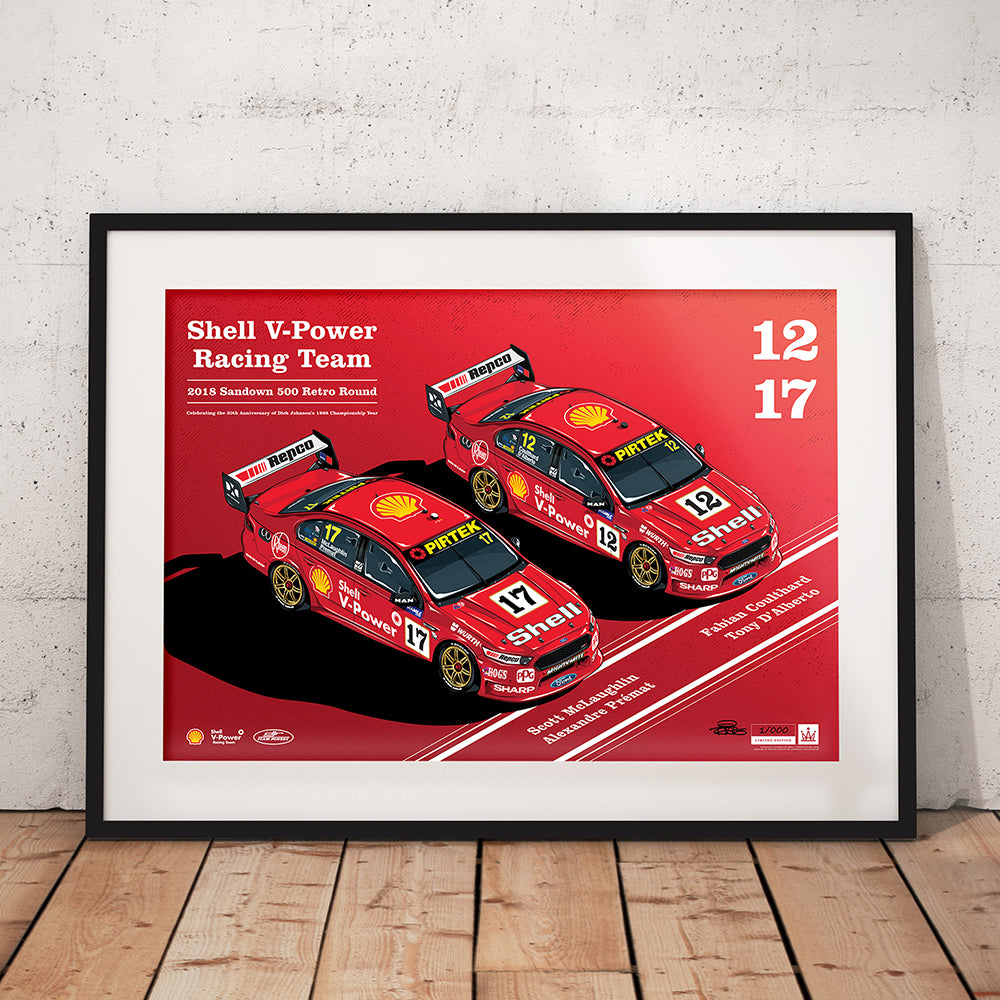 Shell V-Power Racing Team 2018 Sandown 500 Retro Round Print