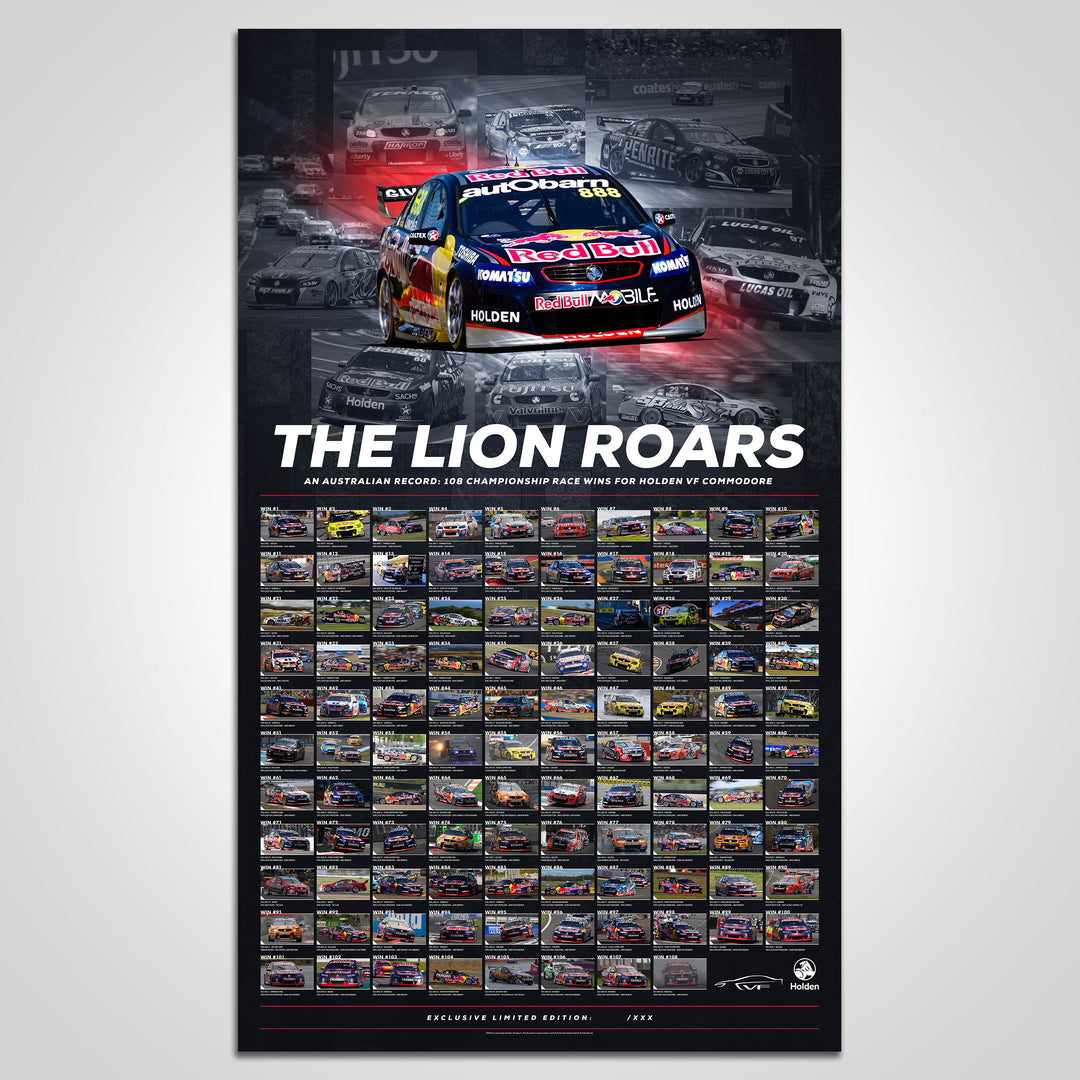 The Lion Roars: 108 Championship Race Wins For VF Commodore Photographic Print