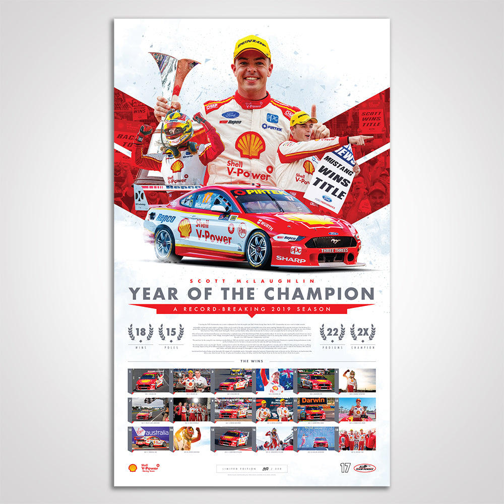 Shell V-Power Racing Team Scott McLaughlin 2019 'Year of The Champion' Limited Edition Print