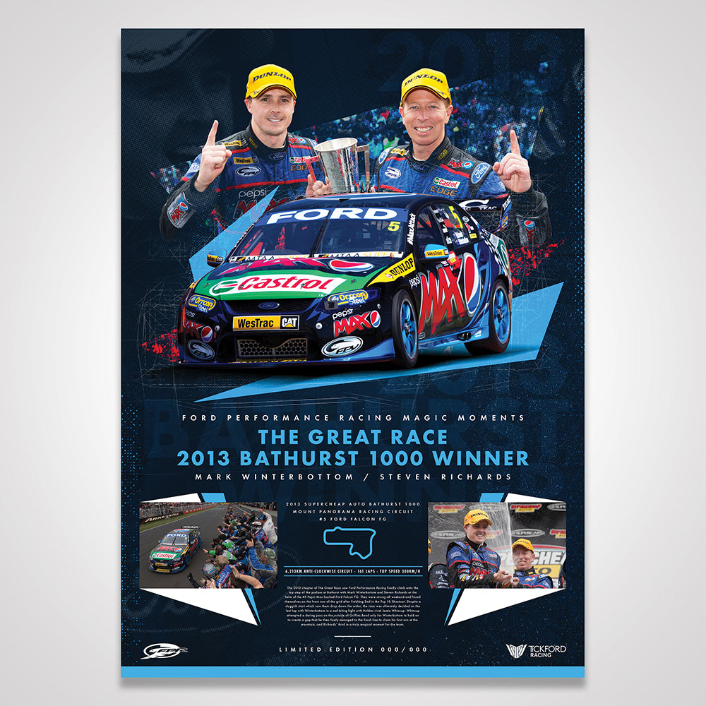 Ford Performance Racing Magic Moments Limited Edition Print: 2013 Bathurst 1000 Winner