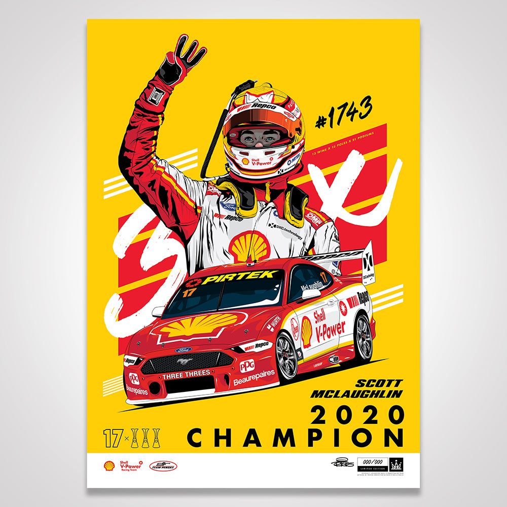 shell v-power racing team scott mclaughlin 'back to... Shell V-Power Racing Team 'Scott McLaughlin 2020 Champion' Illustrated ...
