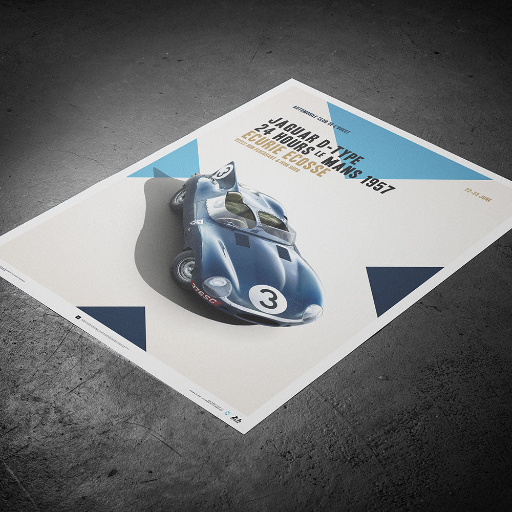 Jaguar D Type 1957 24hr Le Mans Winner Print