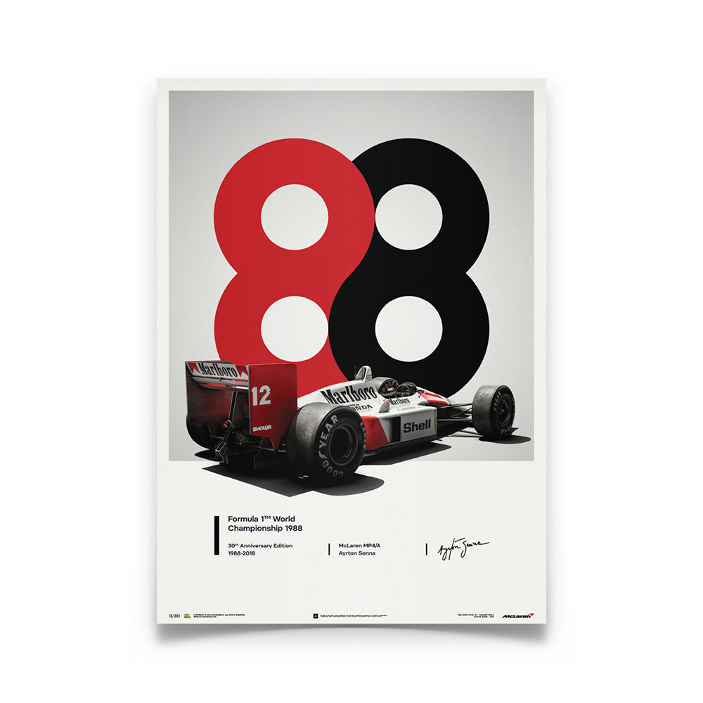 McLaren MP4/4 Ayrton Senna 1988 F1 World Champion (1988) Print