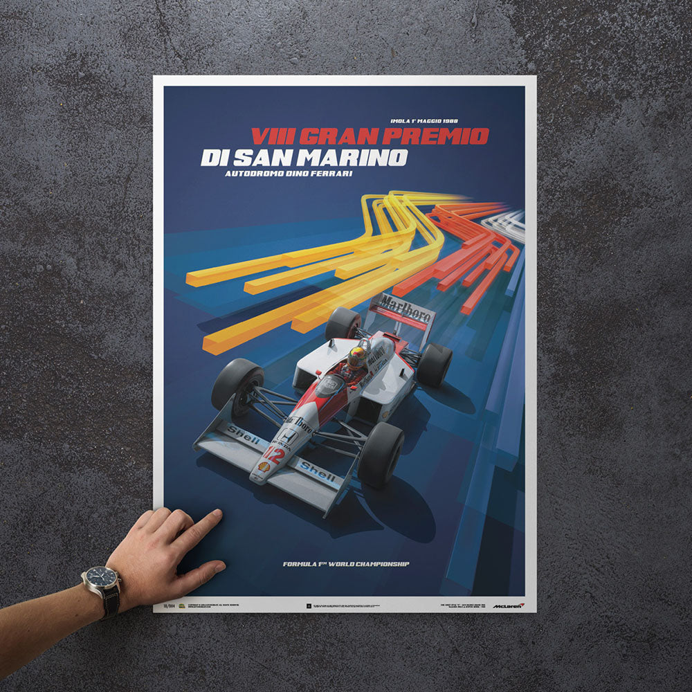 McLaren MP4/4 Ayrton Senna 1988 F1 World Champion (San Marino) Print