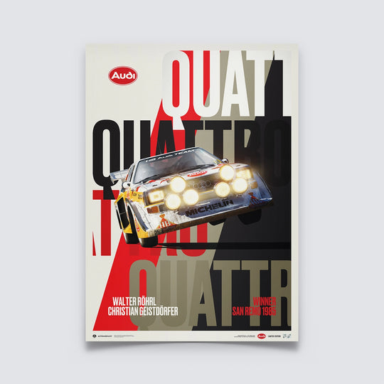 Audi Quattro S1 - Leap - Walter Rohrl & Christian Geistdorfer - San Remo 1985 - Limited Edition Print