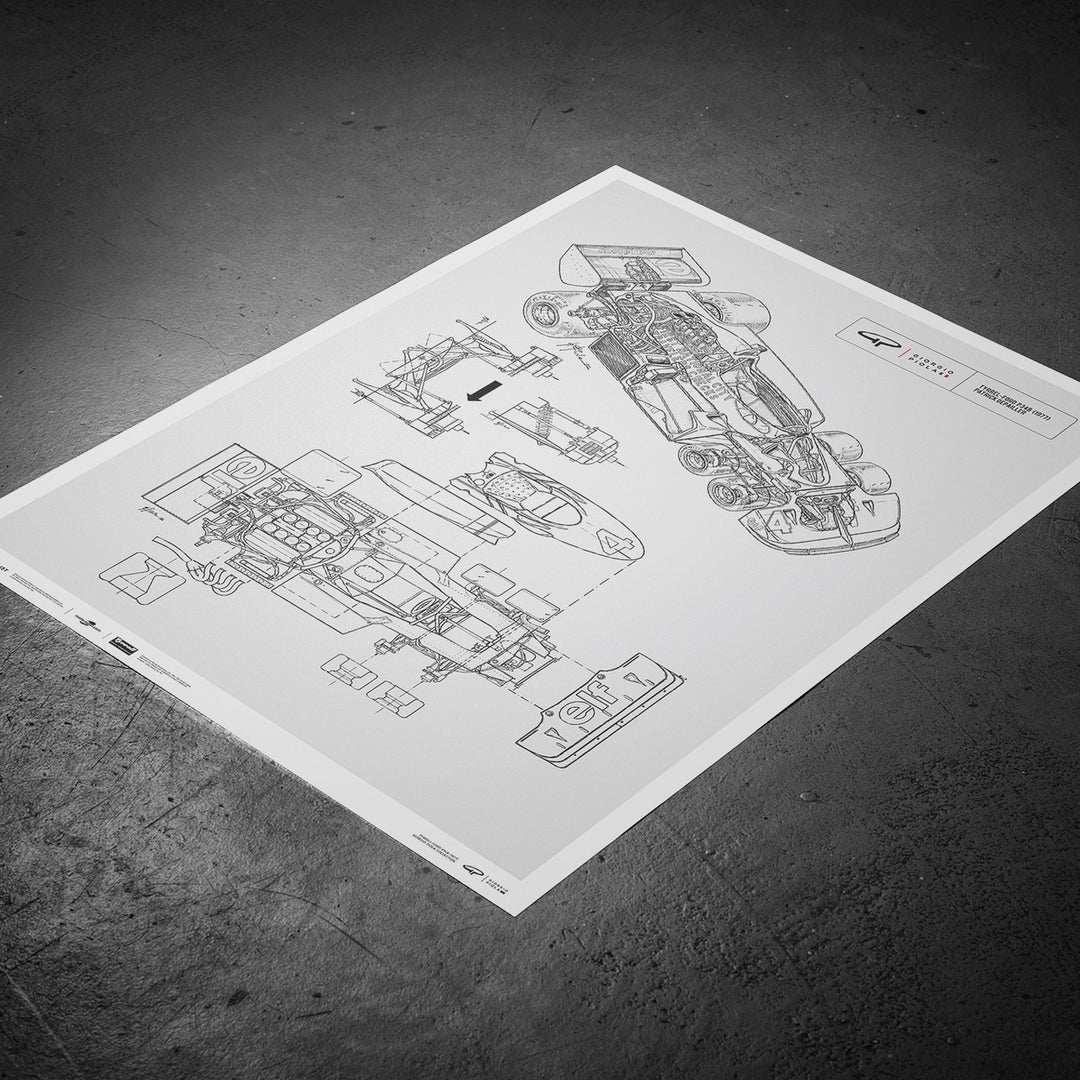 Giorgio Piola Technical Drawing - Tyrrell P34B - 1977 - Unlimited Poster