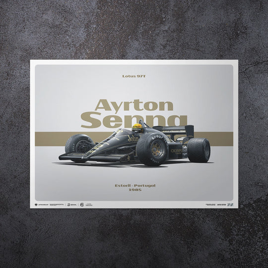 Lotus 97T - Ayrton Senna - Horizontal Tribute - Estoril, 1985 - Limited Edition Print
