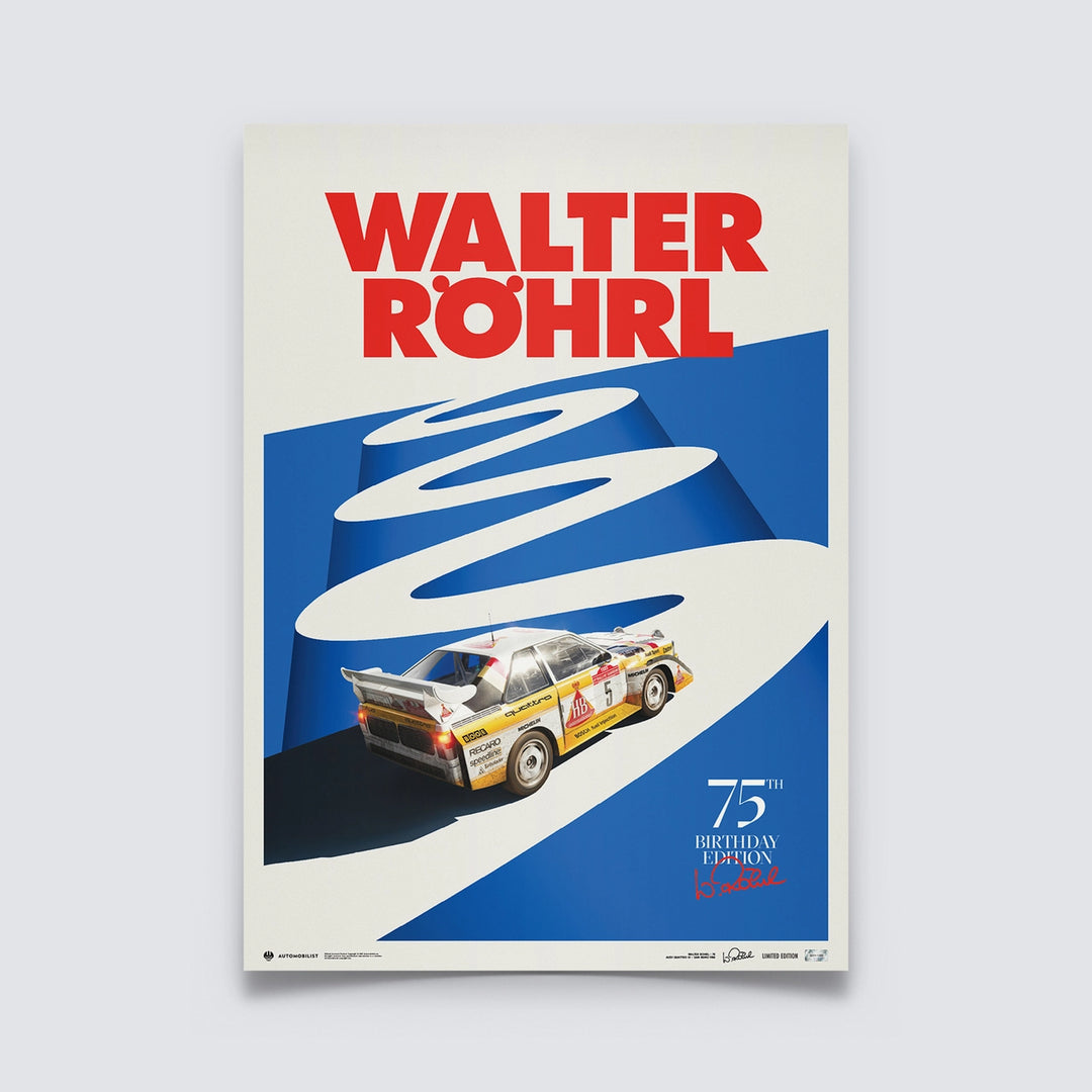 Walter Rohrl - 75th Birthday - San Remo 1985 - Limited Edition Print
