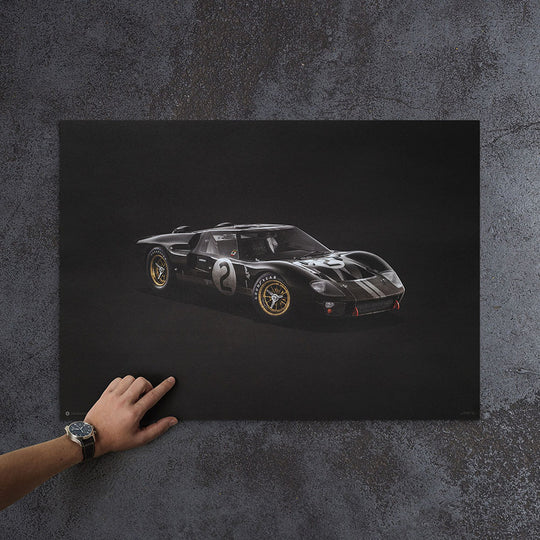 Ford GT40 Black 1966 LeMans 24HR Winner Colours of Speed Print