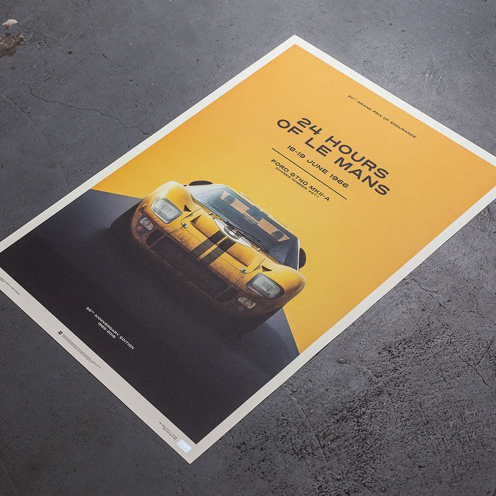 Ford GT40 1966 LeMans 24HR Yellow Print