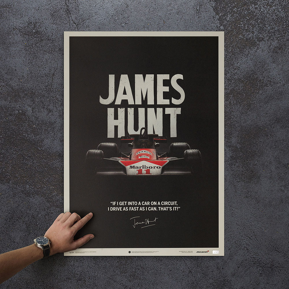 McLaren M23 James Hunt 1976 F1 World Championship Winner - Quote Print