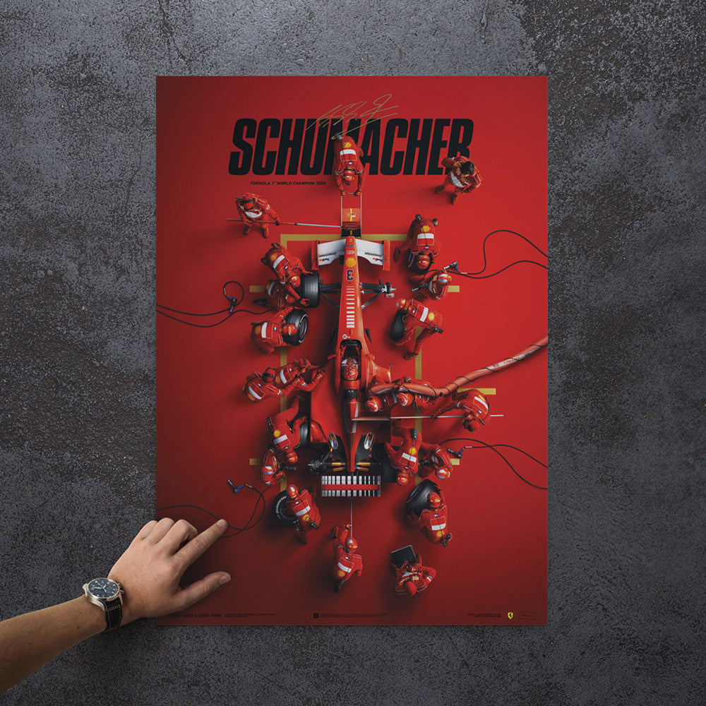 Ferrari F1-2000 Michael Schumacher 2000 F1 World Championship Winner - Pit Stop U&L Edition Print