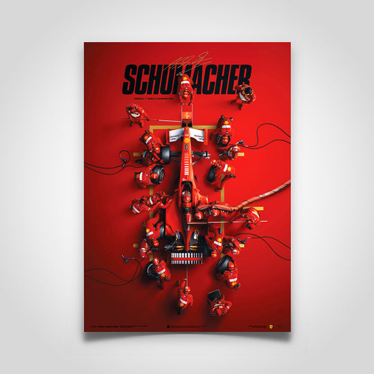 Ferrari F1-2000 Michael Schumacher 2000 F1 World Championship Winner - Pit Stop U&L Edition Print
