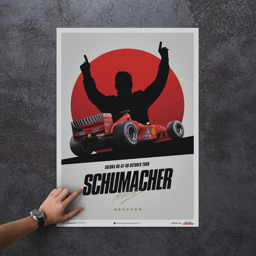 Ferrari F1-2000 Michael Schumacher 2000 F1 World Championship Winner - Japan Suzuka GP Edition Print